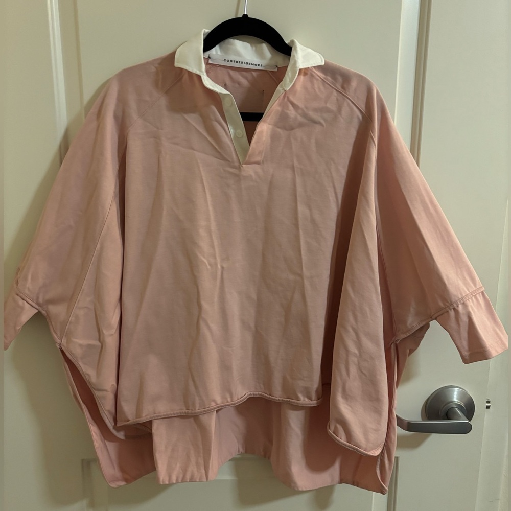 Cog The Big Smoke Pink And White Oversized Pullover April Polo